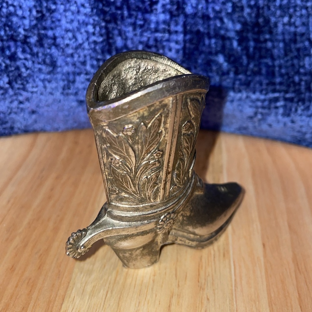 Vintage Silver Cowboy Boot Decorative Accent. - Picture 4 of 7
